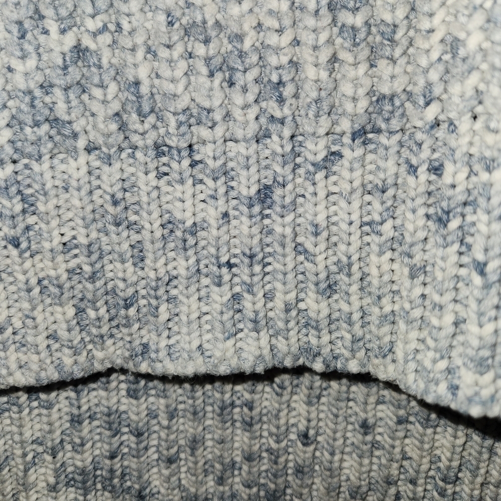 J. Crew Light Blue & White Marled Women's Sweater Size L Warm Lagenlook Comfort - Picture 4 of 14